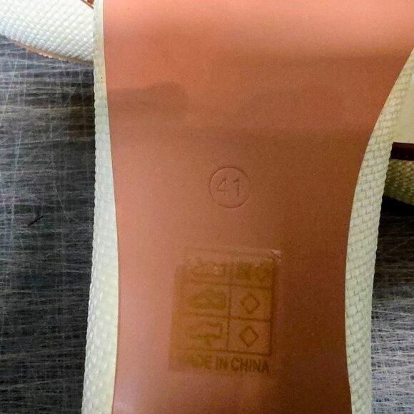 Cider Size 10 (41) BOWKNOT TWO-TONE FAUX LEATHER MARY JANE FLATS - Picture 4 of 4